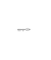 New Edge Blinds 16-19mm Metal Crown Final Metal Curtain Pole Set - Silver - Size: 120 cm - 210 cm