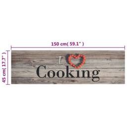 Berkfield Home Kitchen Rug Washable Cooking Grey 45x150 cm Velvet - thumbnail 5
