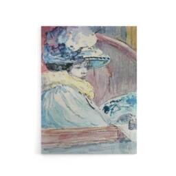 "Artery8 Henry Somm Woman in a Lodge Watercolour Portrait Canvas Wall Art Print - Size: W12"" x H16""" - thumbnail 1
