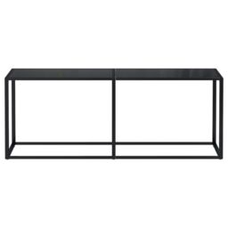 Berkfield Home Console Table Black 200x35x75.5cm Tempered Glass - Size: 200x35x75.5 cm - thumbnail 3