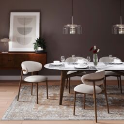Kukoon Beige Modern Abstract Geometric & Distresssed Vintage Style Living Room Area Rugs & Runners in Taupe - Size: 60 cm x 240 cm - thumbnail 4