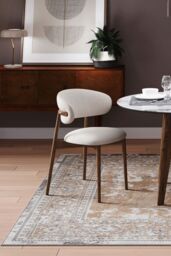 Kukoon Beige Modern Abstract Geometric & Distresssed Vintage Style Living Room Area Rugs & Runners in Taupe - Size: 60 cm x 240 cm - thumbnail 2
