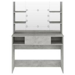 Berkfield Home Makeup Table with LED Lights 100x40x135 cm MDF Concrete Grey - Size: 100 x 40 x 135 cm - thumbnail 1