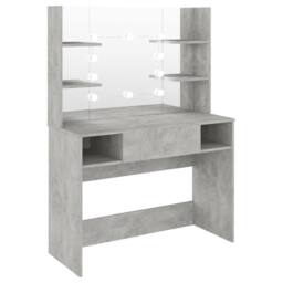 Berkfield Home Makeup Table with LED Lights 100x40x135 cm MDF Concrete Grey - Size: 100 x 40 x 135 cm - thumbnail 3