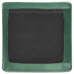 Wyld and Coco Green Velvet Square Ottoman with Silver Metal Legs - thumbnail 5