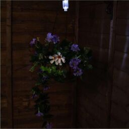 Primrose Artificial Duranta Purple Flowers Hanging Basket with Solar Light 26cm - thumbnail 5