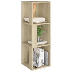 Berkfield Home Corner Cabinet Sonoma Oak 33x33x100 cm Engineered Wood in Brown - Size: 33 x 33 x 100 cm - thumbnail 4