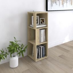 Berkfield Home Corner Cabinet Sonoma Oak 33x33x100 cm Engineered Wood in Brown - Size: 33 x 33 x 100 cm - thumbnail 1