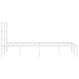 Berkfield Home Metal Bed Frame without Mattress with Headboard White 120x200cm - Size: Small Double - thumbnail 6