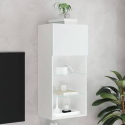 Berkfield Home TV Cabinet with LED Lights White 40.5x30x90 cm - thumbnail 2