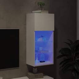 Berkfield Home TV Cabinet with LED Lights White 40.5x30x90 cm - thumbnail 5