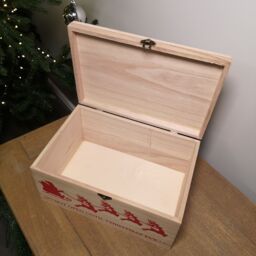 Samuel Alexander 30cm Christmas Eve Wooden Gift Box with Personalisable Name Plate in Beige - thumbnail 2