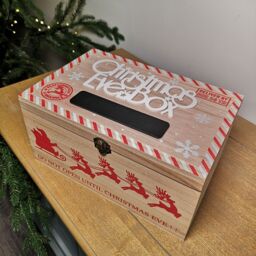 Samuel Alexander 30cm Christmas Eve Wooden Gift Box with Personalisable Name Plate in Beige - thumbnail 4