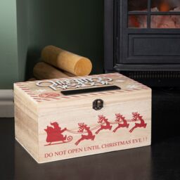 Samuel Alexander 30cm Christmas Eve Wooden Gift Box with Personalisable Name Plate in Beige - thumbnail 5