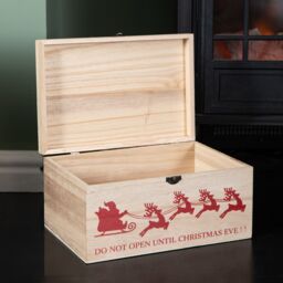 Samuel Alexander 30cm Christmas Eve Wooden Gift Box with Personalisable Name Plate in Beige - thumbnail 6