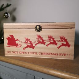 Samuel Alexander 30cm Christmas Eve Wooden Gift Box with Personalisable Name Plate in Beige - thumbnail 3