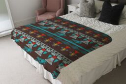 Benjamin Tate Design Ethnic Silhouettes Blanket in Natural - Size: 120 cm x 150 cm - thumbnail 3