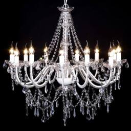 Berkfield Home Gorgeous Chandelier with 1600 Crystals in White