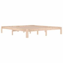 Berkfield Home Bed Frame Solid Wood 180x200 cm Super King Size in Light Tan - thumbnail 3