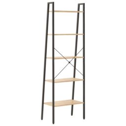 Berkfield Home 5-Tier Standing Shelf Light Brown & Black 56x35x174 cm - Size: 56 x 35 x 174 cm - thumbnail 5