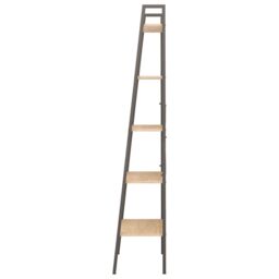 Berkfield Home 5-Tier Standing Shelf Light Brown & Black 56x35x174 cm - Size: 56 x 35 x 174 cm - thumbnail 4