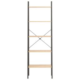 Berkfield Home 5-Tier Standing Shelf Light Brown & Black 56x35x174 cm - Size: 56 x 35 x 174 cm - thumbnail 3