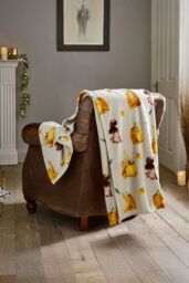 Deyongs Pumpkin Mushroom Throw Natural Supersoft Fleece Blanket 140x180cm - Size: 140 cm x 180 cm - thumbnail 1