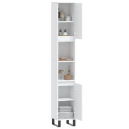 Berkfield Home Bathroom Cabinet White 30x30x190 cm Engineered Wood - Size: 30 x 30 x 190 cm - thumbnail 4