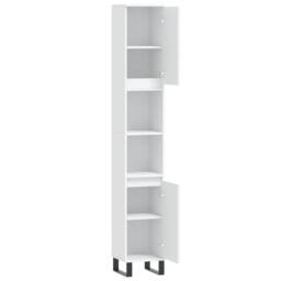 Berkfield Home Bathroom Cabinet White 30x30x190 cm Engineered Wood - Size: 30 x 30 x 190 cm - thumbnail 6