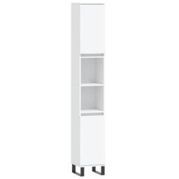 Berkfield Home Bathroom Cabinet White 30x30x190 cm Engineered Wood - Size: 30 x 30 x 190 cm - thumbnail 1