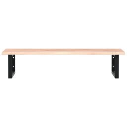 Berkfield Home Basin Shelf Wall Mounted Steel & Solid Wood Oak in Brown - thumbnail 4
