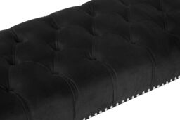 Orsina Contemporary Black Velvet Bench, Button Tufted Upholstered Bench with Clear Acrylic Legs, Hallway Seating - thumbnail 4