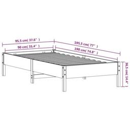 Berkfield Home Beautiful Bed Frame without Mattress Wax Brown 90x190 cm Single S - thumbnail 9