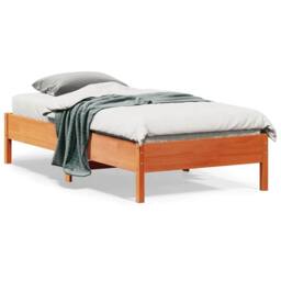 Berkfield Home Beautiful Bed Frame without Mattress Wax Brown 90x190 cm Single S - thumbnail 2