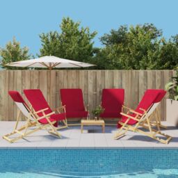 Berkfield Home Beach Towels 6 pcs Burgundy 60x135 cm Fabric 400 GSM in Red - thumbnail 1