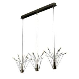 Netlighting Quaffle Straight Bar Pendant Ceiling Light Satin Nickel in Grey