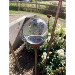 Poppyforge 3 Feet Etched World 60mm Marble Pin Garden Art (Pack of 3) in Silver - thumbnail 4