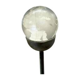 Poppyforge 3 Feet Etched World 60mm Marble Pin Garden Art (Pack of 3) in Silver - thumbnail 2