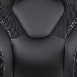 ERGOVEXA Gaming Chair White Racer Inspired Padded Seat Backrest Adjustable Height in Black - thumbnail 4
