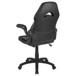 ERGOVEXA Gaming Chair White Racer Inspired Padded Seat Backrest Adjustable Height in Black - thumbnail 5