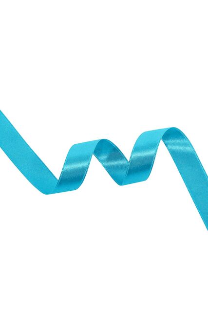 Neel Blue Double Sided Satin Polyester Ribbon Roll, 15mm x 10 Metres in Turquoise - image 1