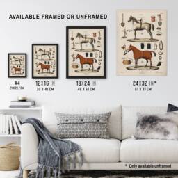 "Artery8 Horseback Riding Camille Jeune Vintage Framed Wall Art Print in Beige - Size: W12"" x H16""" - thumbnail 3