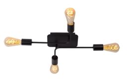 Lucide 'LESTER' Dimmable Stylish Indoor Decorative Flush Ceiling Light 4xE27 in Black - thumbnail 1