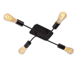 Lucide 'LESTER' Dimmable Stylish Indoor Decorative Flush Ceiling Light 4xE27 in Black - thumbnail 5