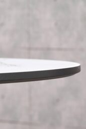 Life Interiors 90 CM Round 'Dorchester' Lux Dining Table Marble finish Gold Tips in White - thumbnail 3
