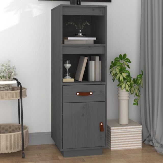Berkfield Home Highboard Grey 34x40x108, 5 cm Solid Wood Pine - image 1