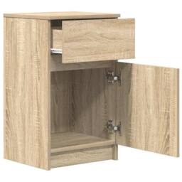 Berkfield Home Bedside Cabinets 2 pcs Sonoma Oak 39x35x65 cm Engineered Wood - Size: 39 x 35 x 65 cm - thumbnail 6
