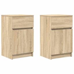 Berkfield Home Bedside Cabinets 2 pcs Sonoma Oak 39x35x65 cm Engineered Wood - Size: 39 x 35 x 65 cm - thumbnail 1
