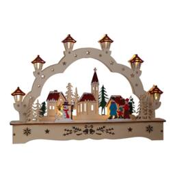 Samuel Alexander 28cm Battery Operated Wooden Christmas Festive Village with LEDs - thumbnail 8