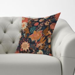Warren Reed - Designer Boho Chic Flower Cushions in Orange - Size: 45 cm x 45 cm - thumbnail 2
